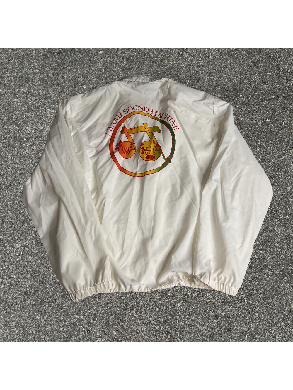 Rare Miami Sound Machine 90's Sportsmaster printed Logo Back Windbreaker Jacket